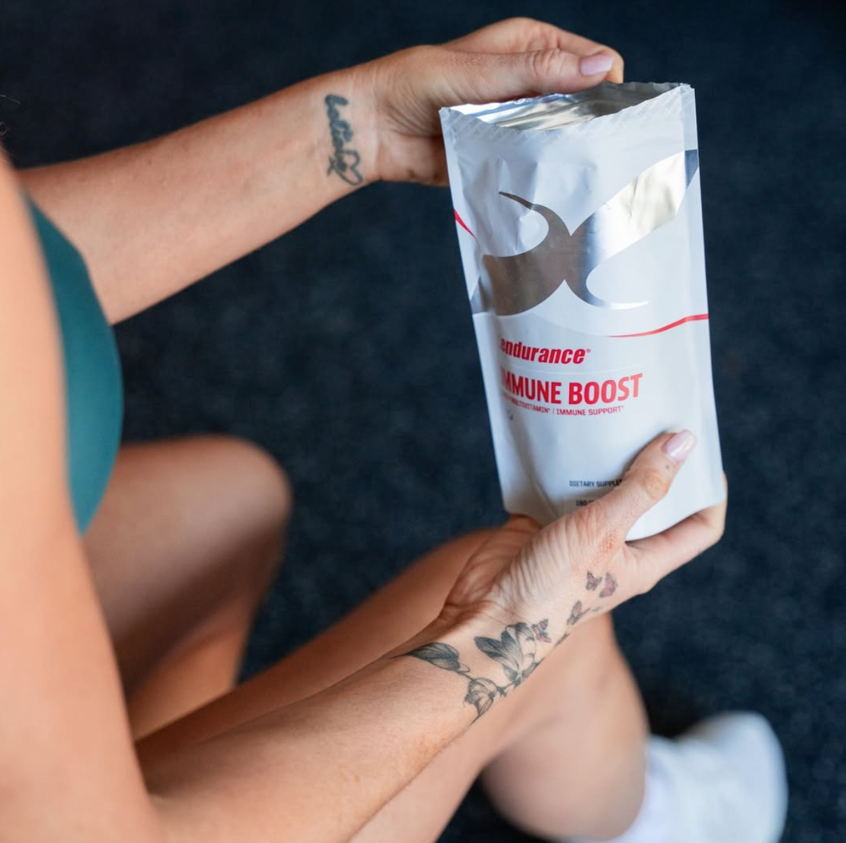 Athlete getting ready to use Immune Boost from Xendurance.