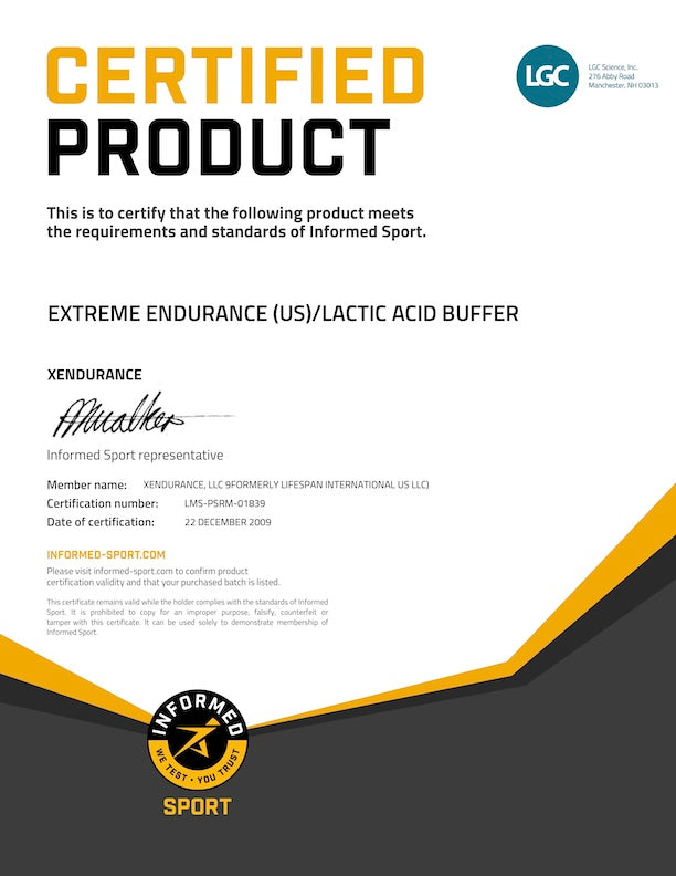 Certificate declaring Drug Free Status of Lactic Acid Buffer