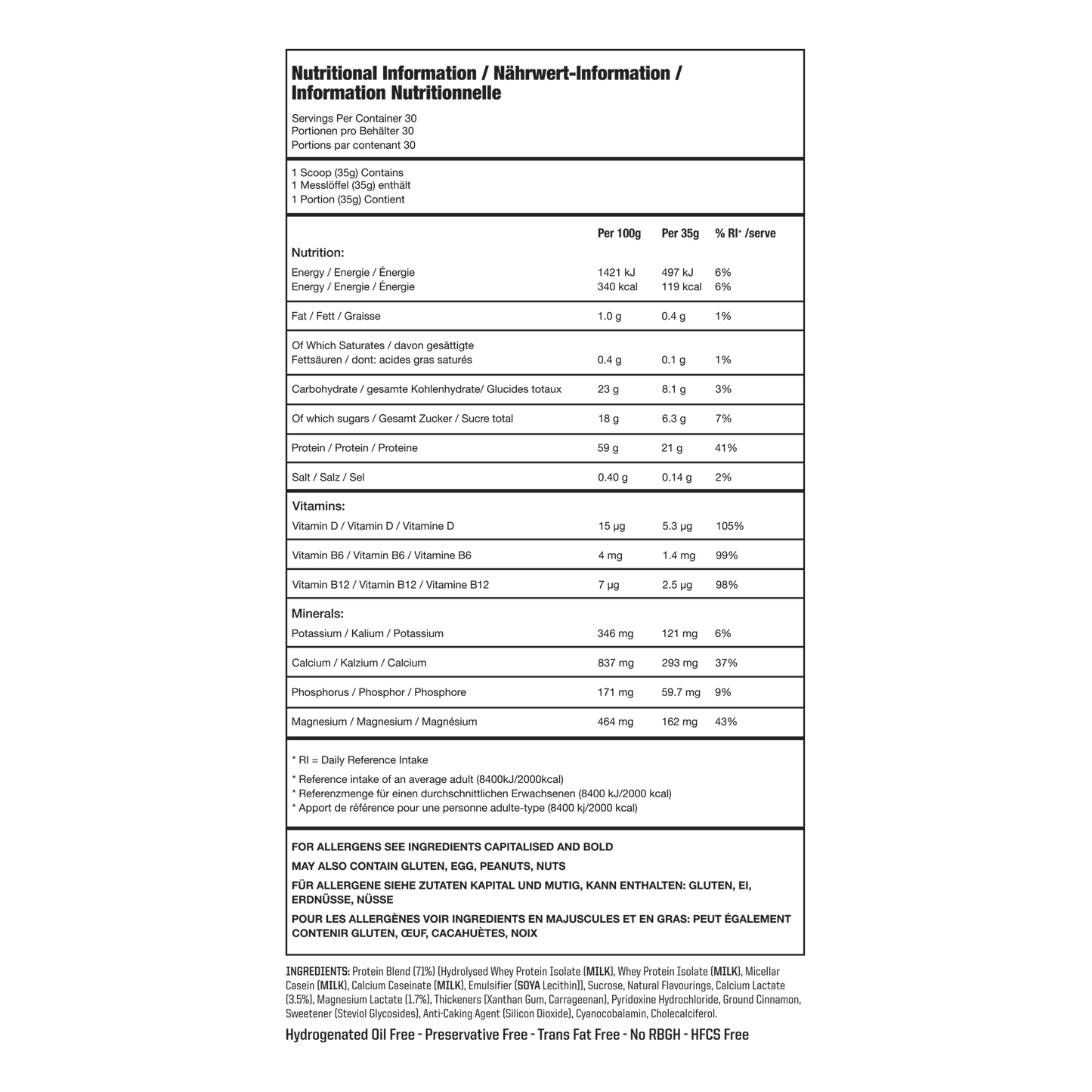 Polvo de proteína de chocolate - 30 porciones