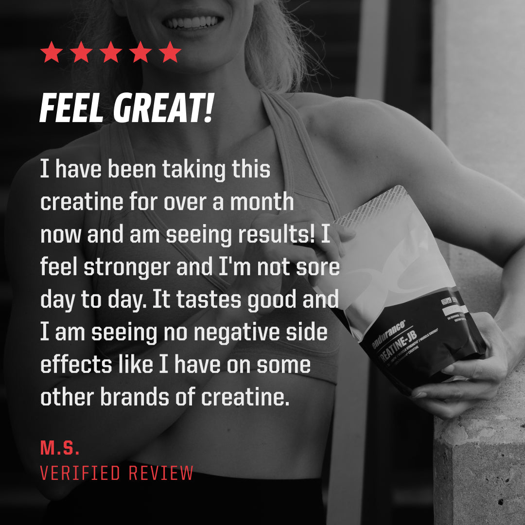 picture of a  review of Xendurance creatine