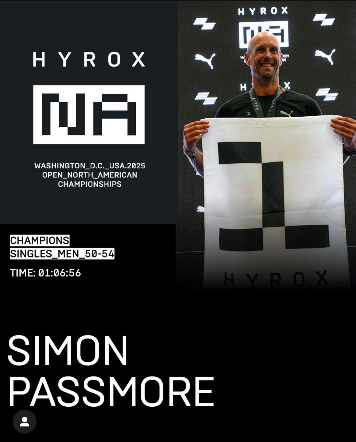 picture of Simon Passmore on podium at Hyrox Washington