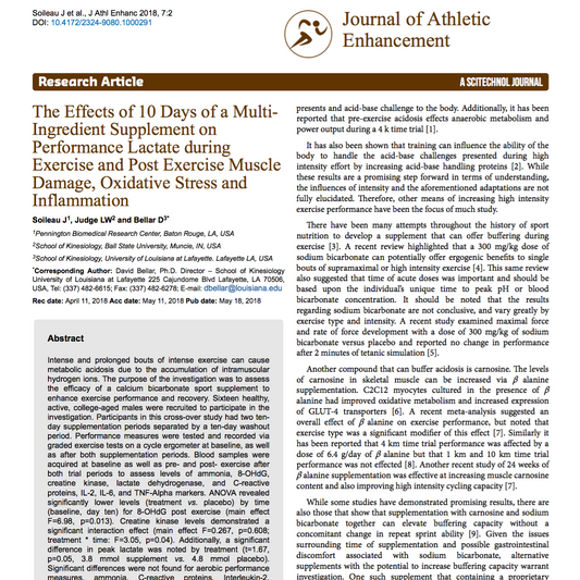 Journal of Athletic Enhancement: Xendurance Clinical Study (2016)
