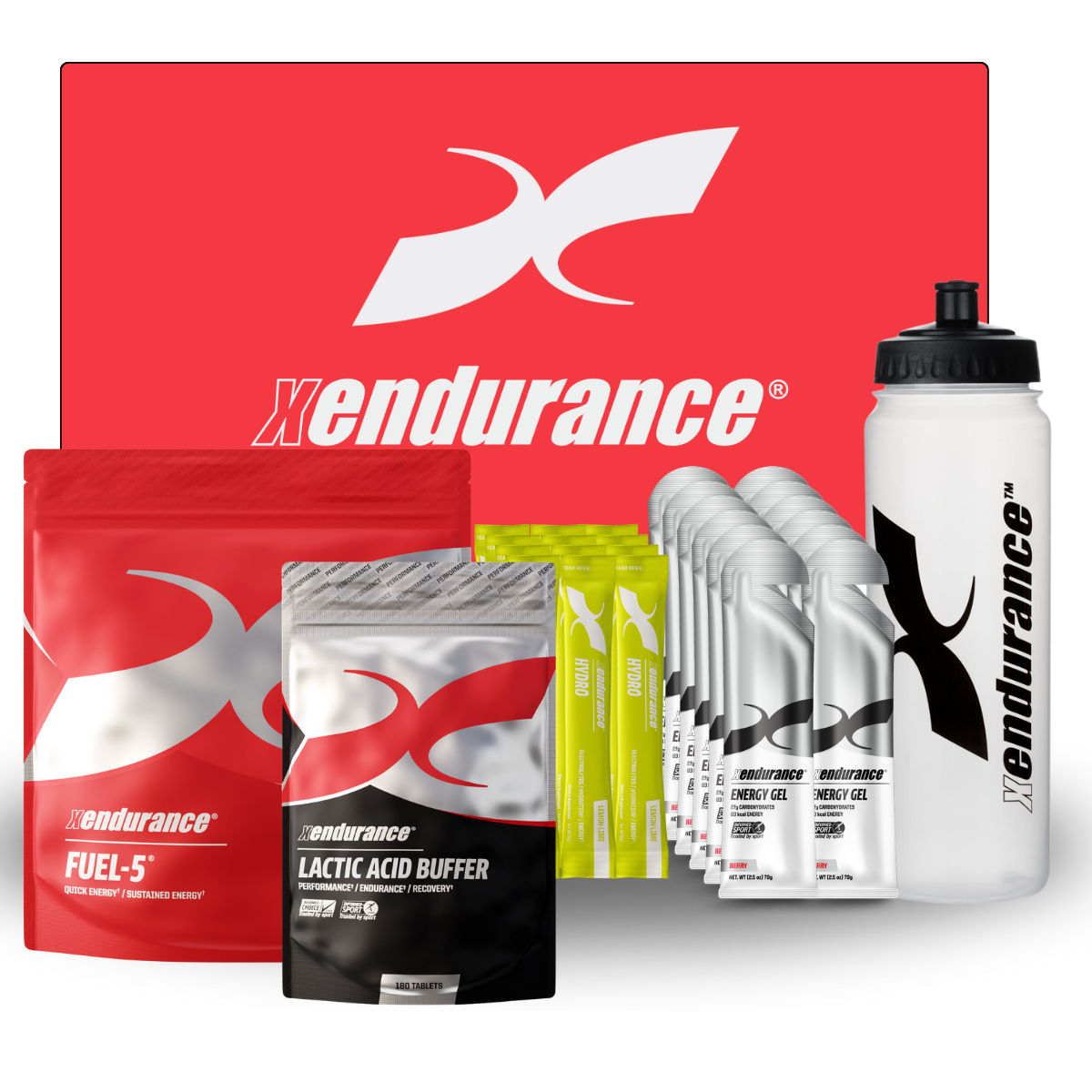 Endurance Bundle - Lactic acid buffer, Fuel-5, Hydro Sticks, Gels, Bottle