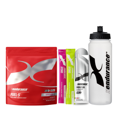 Pack d'entraînement triathlon - Fuel 5, hydro, gels, bouteille d'eau