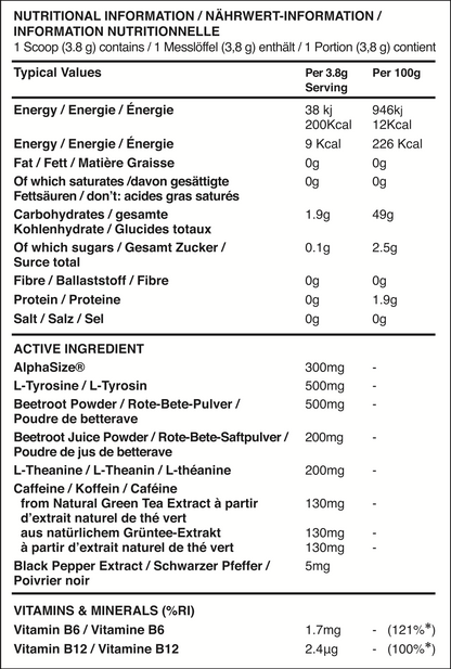 Focus - Natural Energy Powder, 30 porciones, fruta del dragón